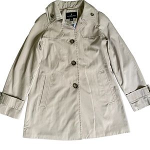 LONDON FOG TAN KHAKI WOMENS TRENCH RAIN COAT